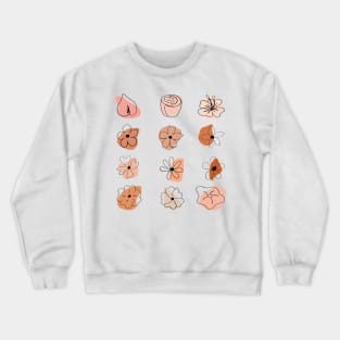 hand drawn peach orange flowers Crewneck Sweatshirt